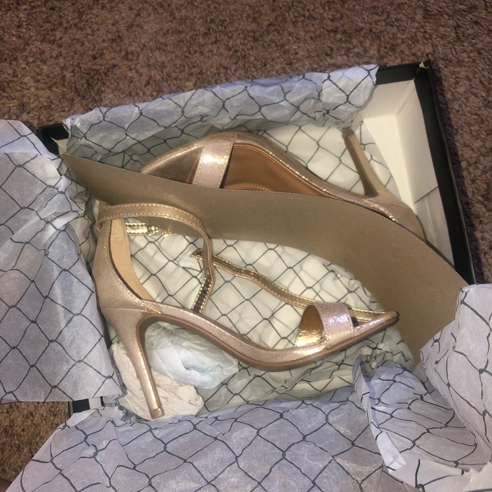 rose gold strappy heels